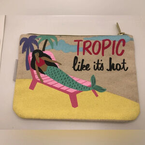 Molly & Rex Cosmetic Bag Zipper Canvas Mermaid Pouch